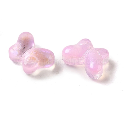 Perle di vetro trasparente con placcatura UV&nbsp;X-GLAA-G115-03B-1