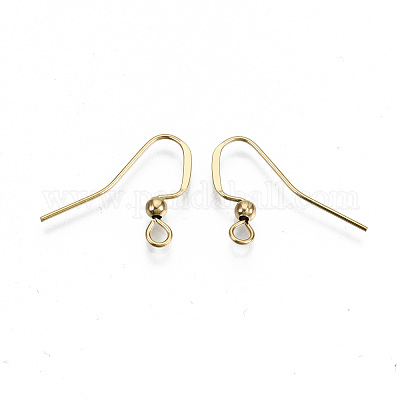 18K Gold Plated Marquise Ear Wire, Long Earring Hooks, Nickel Free