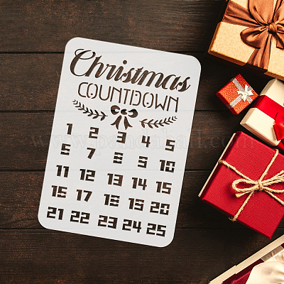 Wholesale FINGERINSPIRE Christmas Countdown Stencil 11.7x8.3 inch Christmas  Holiday Advent Stencils Plastic 1~25 Numbers Bow Branches Patterns Template  Reusable Stencils for DIY Crafts Home Decor - Pandahall.com