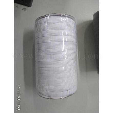 ポリエステル弾性ゴムバンド  ウェビング衣類縫製アクセサリー  ホワイト  10ミリメートル、約120ヤード/ロール EC-WH0003-01B-1