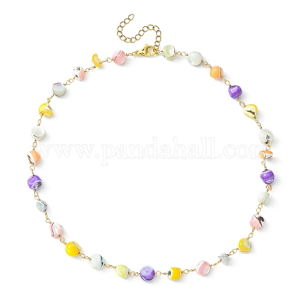 Colliers de chaîne de perles de pépite de coquille naturelle NJEW-JN04358-1