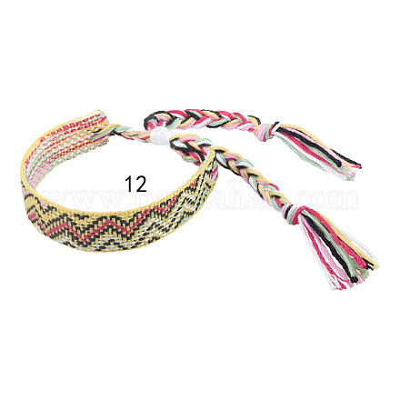 Плетеный браслет из хлопкового шнура с волнистым узором FIND-PW0013-002L-1
