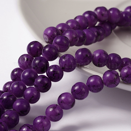 Spray Painted Glass Beads Strands DGLA-R004-6mm-29-1