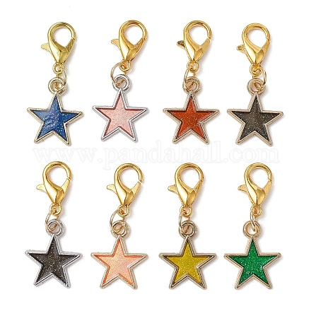 Décorations de pendentifs en émail en alliage étoile HJEW-JM01070-1