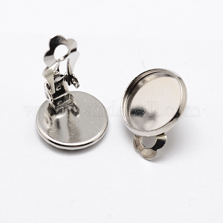 Brass Clip-on Earring Settings KK-I007-P-1