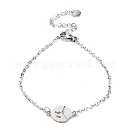 201 Stainless Steel Link Bracelets with Cable Chains BJEW-P297-01P-E-1