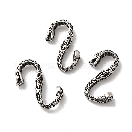 Fermoirs serpent en forme de s en acier inoxydable de style tibétain 304 STAS-K250-06-1