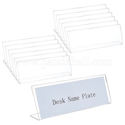 BENECREAT 12PCS Acrylic Name Plates for Desks with Protective Film AJEW-WH0033-14A-1