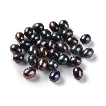 Perle di perle d'acqua dolce coltivate naturali tinte PEAR-E020-14-1
