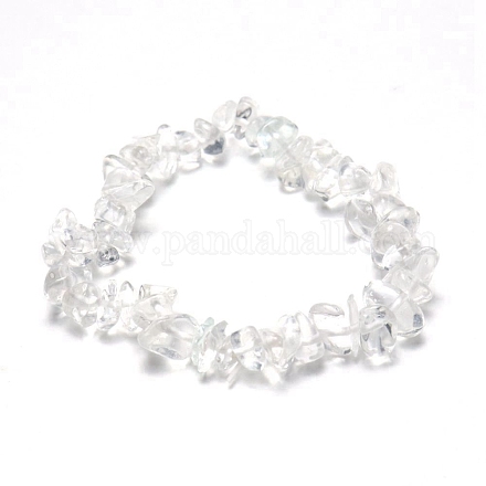 Synthetic Quartz Crystal Chips Beaded Stretch Bracelet for Women PW-WG72437-12-1