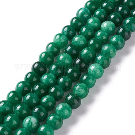 Jade blanc naturel imitation jaspe vert brins de perles G-I299-F07-8mm-1