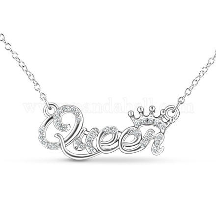 Ожерелье с подвеской в виде королевы дюйма из стерлингового серебра с кубическим цирконием Tinysand 925 TS-N352-S-1