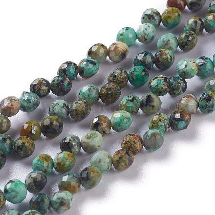 Brins de perles turquoises africaines naturelles (jaspe) G-H243-10-1