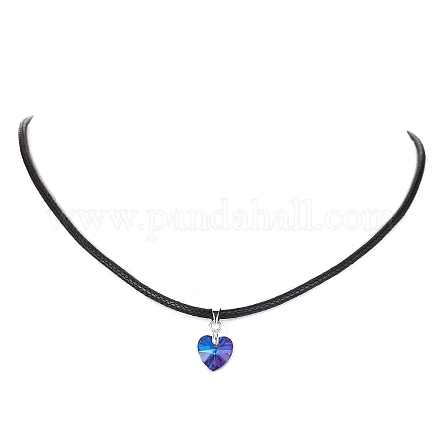 Ожерелья с подвесками из стеклянного сердца NJEW-JN04476-02-1