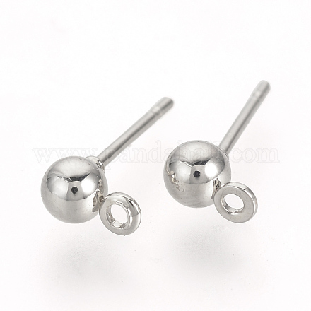 Accessoires de puces d'oreilles en fer de boule KK-R071-09P-NF-1