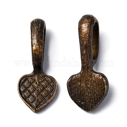 Pad piatto barre pendente della lega di stile tibetano cuore colla-on TIBEP-21438-AB-NR-1