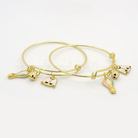 Réglables d'or bracelets en laiton de tonalité de bracelets extensibles BJEW-J097-06G-1