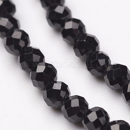 Spinelle naturel noir brins de perles G-P213-13-5mm-1