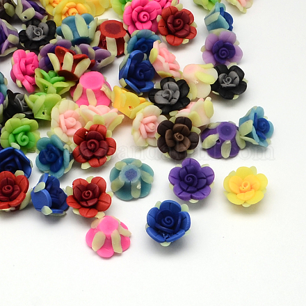 Handmade Polymer Clay Flower Beads CLAY-Q221-01-1