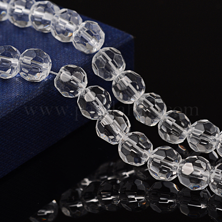Half-Handmade Transparent Glass Beads Strands GF8mmC01-1