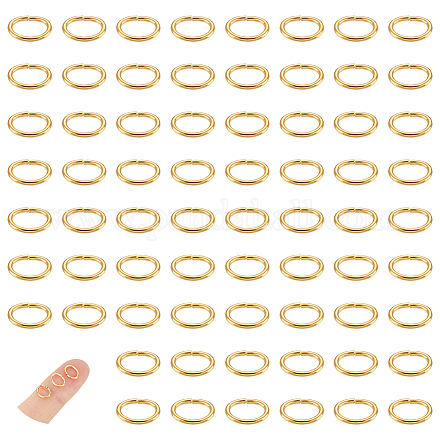 UNICRAFTALE 100 Pcs 304 Stainless Steel Open Jump Rings 7.5mm Long Oval Jump Rings Golden Rings for Jewelry Making DIY Craft Earring Bracelet Pendant Choker Jewelry Making Findings and Key Ring Chain STAS-UN0048-95-1