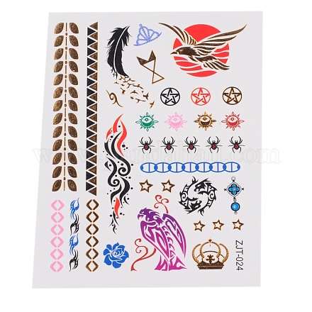 Formas mixtas de arte mano extraíble falsos tatuajes temporales de papel pegatinas AJEW-L044-11-1