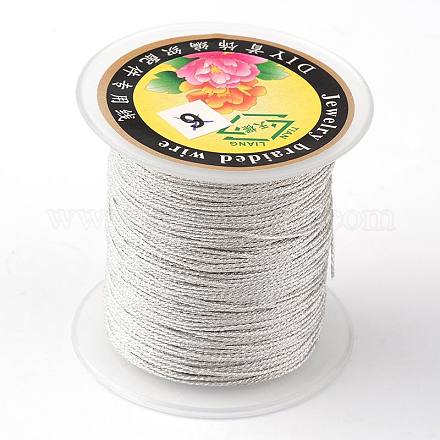 丸いメタリック糸  刺しゅう糸  9プライ  ホワイトスモーク  0.8mm  約65.61ヤード（60m）/ロール MCOR-L001-0.8mm-01-1