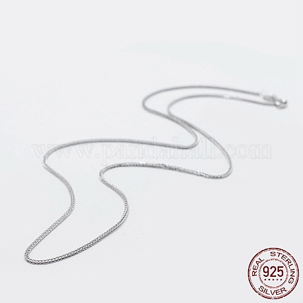Collares de cadena de plata de primera ley con baño de rodio STER-F039-40cm-17P-1
