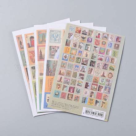 Forma francobollo etichette di carta fai da te adesivi immagine paster AJEW-L058-50-1