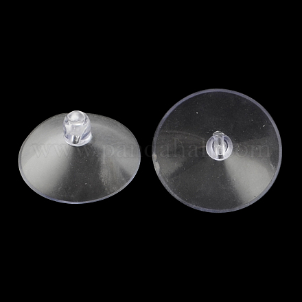 透明なポリ塩化ビニールの吸盤  透明  35x16mm  穴：4mm PVC-R006-3.5cm-1