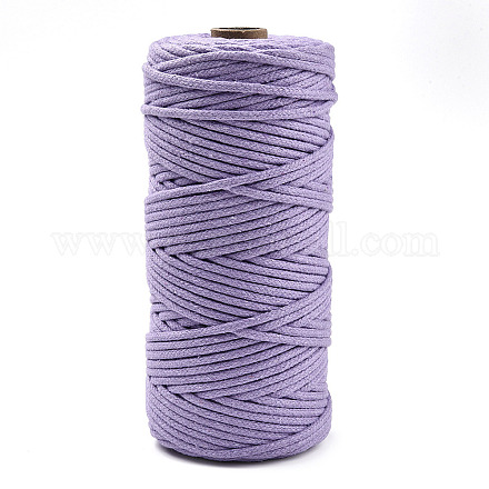 コットン糸  マクラメコード  装飾的な糸のスレッド  DIYの工芸品について  ギフトラッピングとジュエリー作り  紫色のメディア  3mm  約109.36ヤード（100m）/ロール。 OCOR-T001-02-25-1