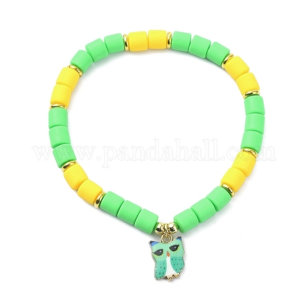 Bracelets extensibles en perles de colonne d’argile polymère BJEW-JB09782-01-1