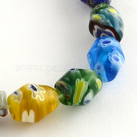 Bicone Handmade Millefiori Glass Beads LK-R004-44-1