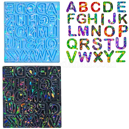 Moule en silicone holographique en forme de lettre a ~ z DIY-K063-13-1