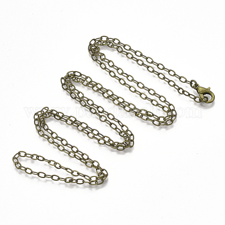 Brass Cable Chain Necklace Making MAK-T006-05AB-1