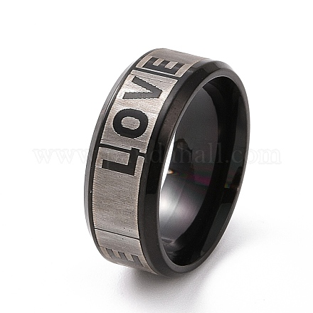 201 кольцо из нержавеющей стали со словом «любовь» на день святого валентина RJEW-I089-06EBP-1