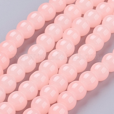 Chapelets de perles en verre imitation jade X-DGLA-S076-8mm-04-1