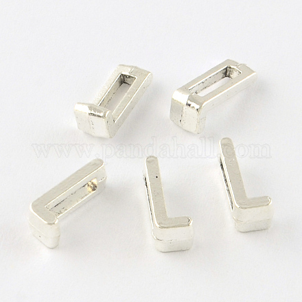 Antique Silver Plated Alloy Letter Slide Charms TIBEP-S296-L-RS-1