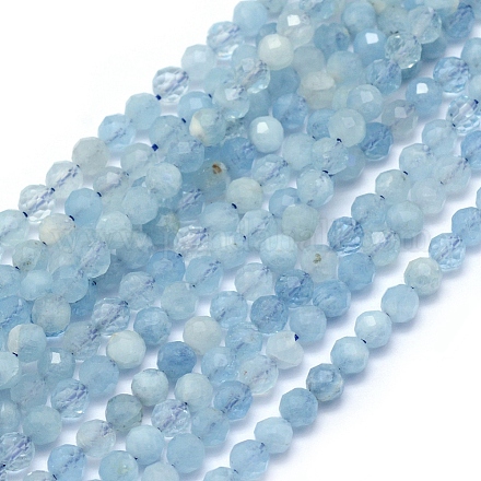 Natürliche Aquamarin Perlen Stränge&nbsp;X-G-E411-19B-4mm-1