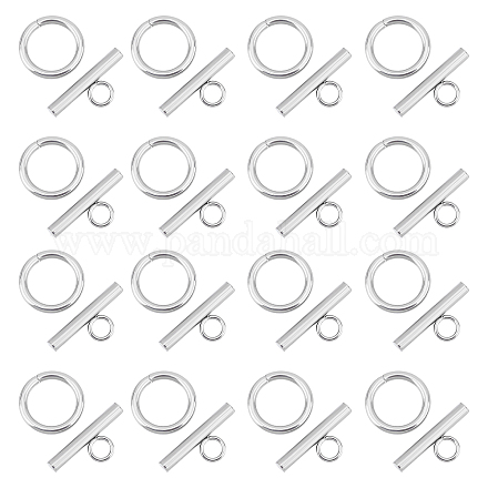 DICOSMETIC 50 Sets Toggle Clasps Round Stainless Steel IQ Toggle Clasps Bar and Ring Clasps OT Fastener Closure Clasps Jewelry T-Bar Connectors for Necklace Bracelet Jewelry Making Supplies STAS-UN0037-39-1
