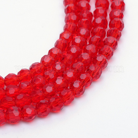 Chapelets de perles en verre transparent X-GLAA-R166-10mm-01D-1