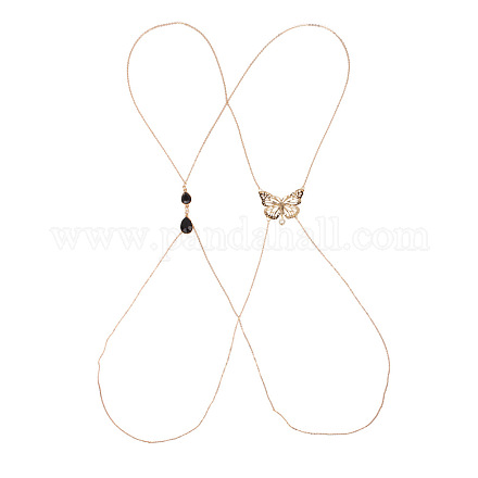 18k de oro plateado collar de cadena cuerpo de aleación para las mujeres atractivas NJEW-N0053-007-1