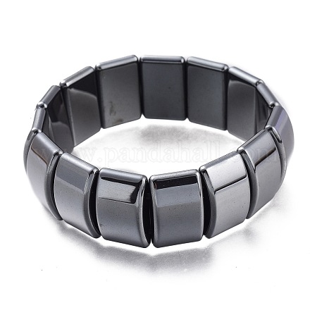 Perles d'hématite non-magnétiques synthétiques étirer bracelets BJEW-A115-04-1