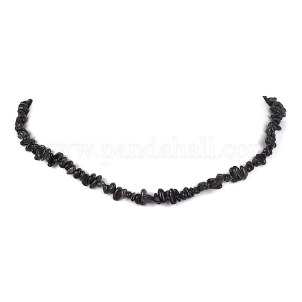 Natural Obsidian Chip Beaded Necklace NJEW-JN04615-12-1