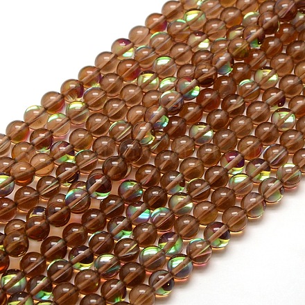 Synthetic Moonstone Beads Strands G-F143-8mm-08-1