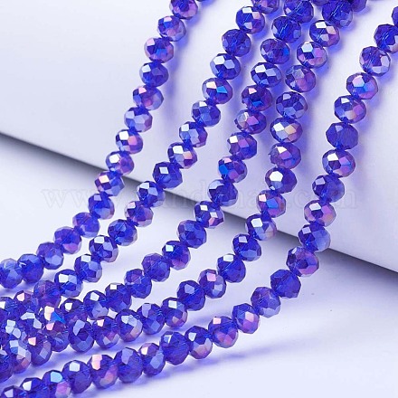 Electroplate Glass Beads Strands EGLA-A034-T4mm-B15-1