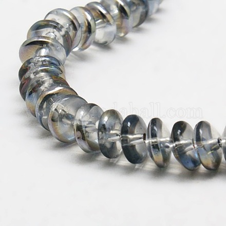 Half Plated Crystal Glass Beads Strands EGLA-F025-C01-1