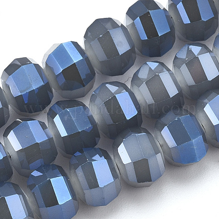 Electroplate opaco colore solido perle di vetro fili EGLA-S174-15B-1
