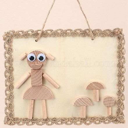 DIY Girl & Mushroom Painting Handmade Materials Package for Parent-Child DIY-P036-12-1