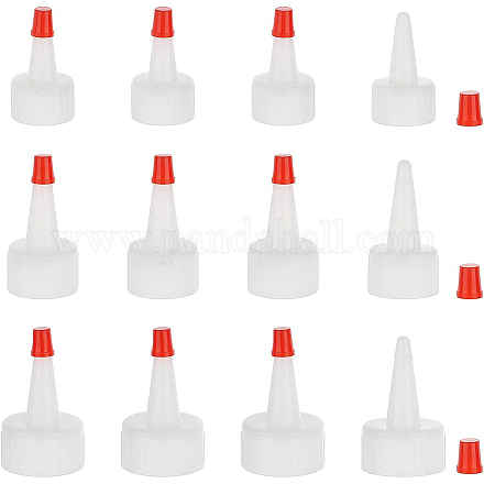 BENECREAT 45PCS 3 Sizes Natural Red Tip Yorker Caps Replacement Dispensing Caps for Squeeze Bottles Glue Bottles KY-BC0001-26-1